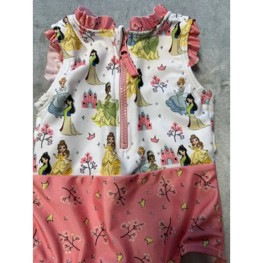 Disney‎ Princess One-Piece Swimsuit Girls Baby 18m Zip Front UPF 50+